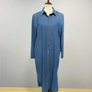 NorthStyle Blue Button-Up Denim Dress Size L